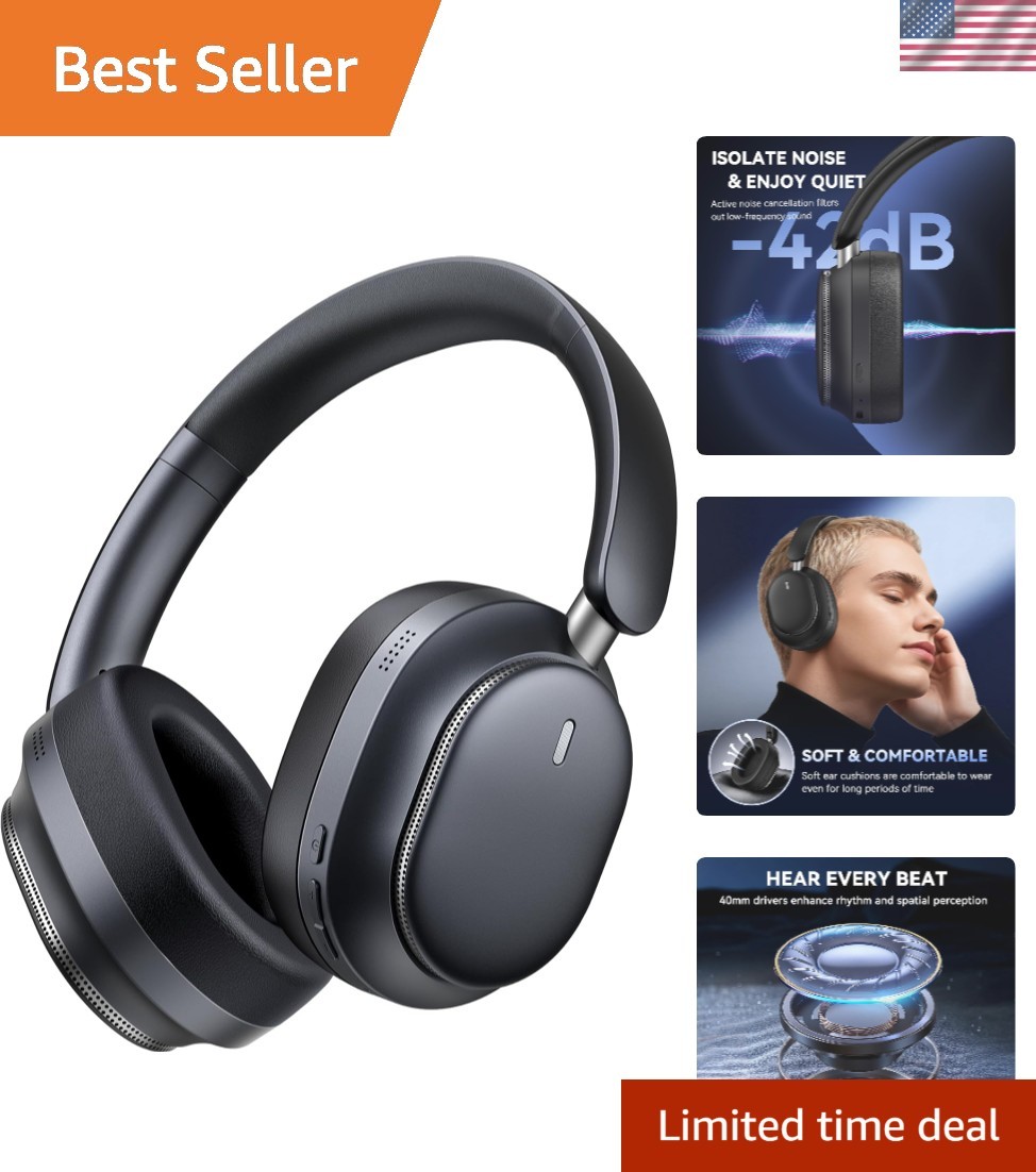 Bluetooth 6.0 Over Ear Headphones – 50 Hours Playtime & Deep Bass