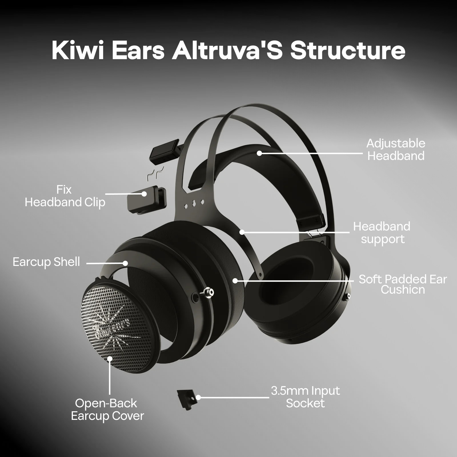Kiwi Ears Altruva Hi-Fi Open-Back Headphones 50mm Dynamic Driver