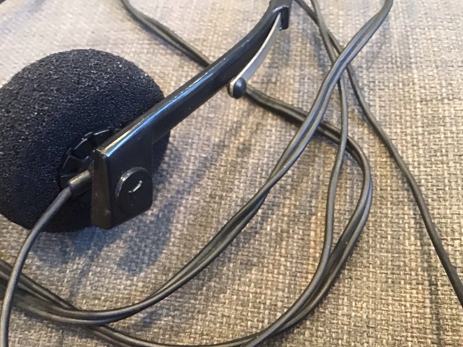 Vintage 1990s Generic Basic Corded Foam Headphones, Metal Frame, Black , Tested