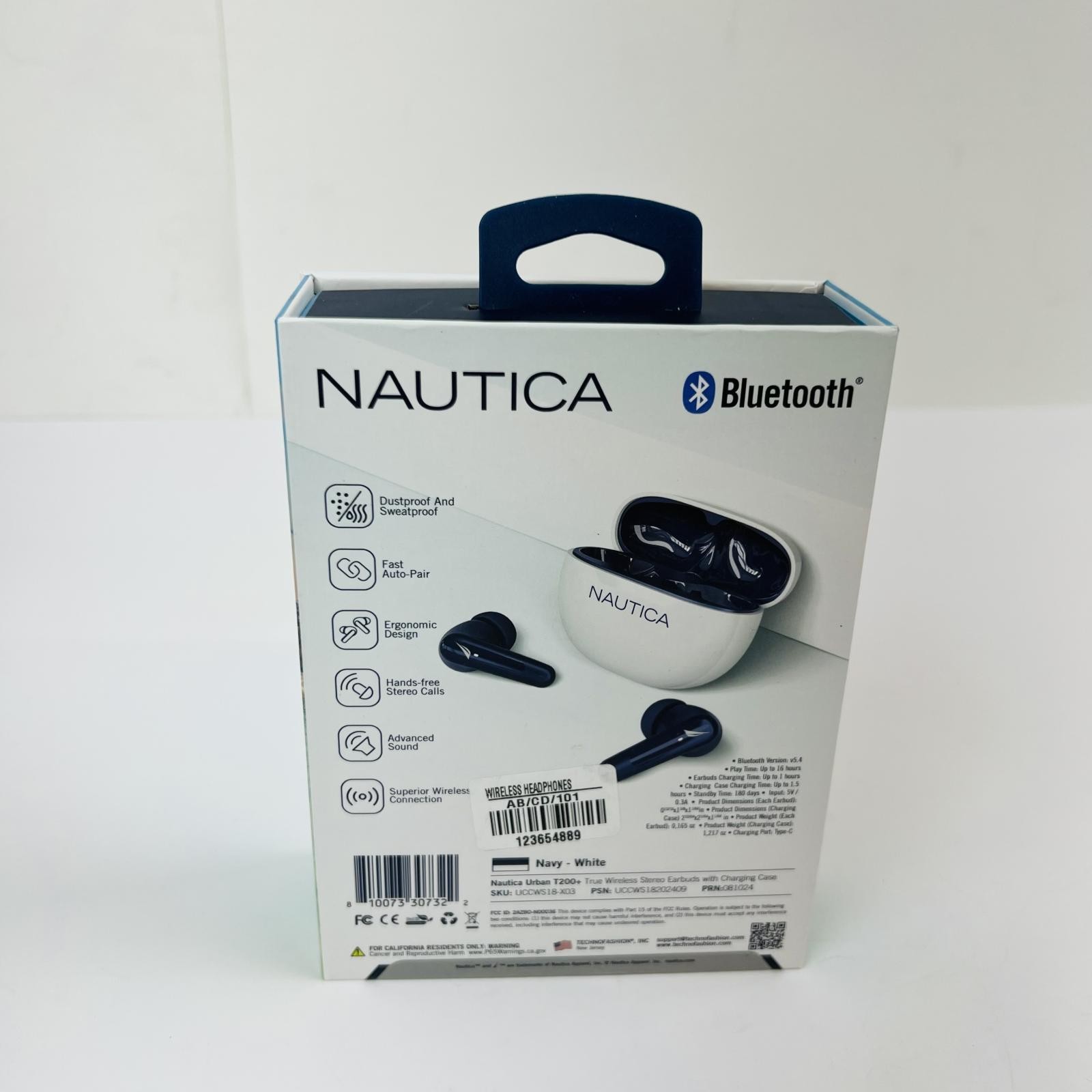 Nautica T200-Plus Wireless Earbuds 16HR Playtime, Fast Pairing, Hands-Free Calls