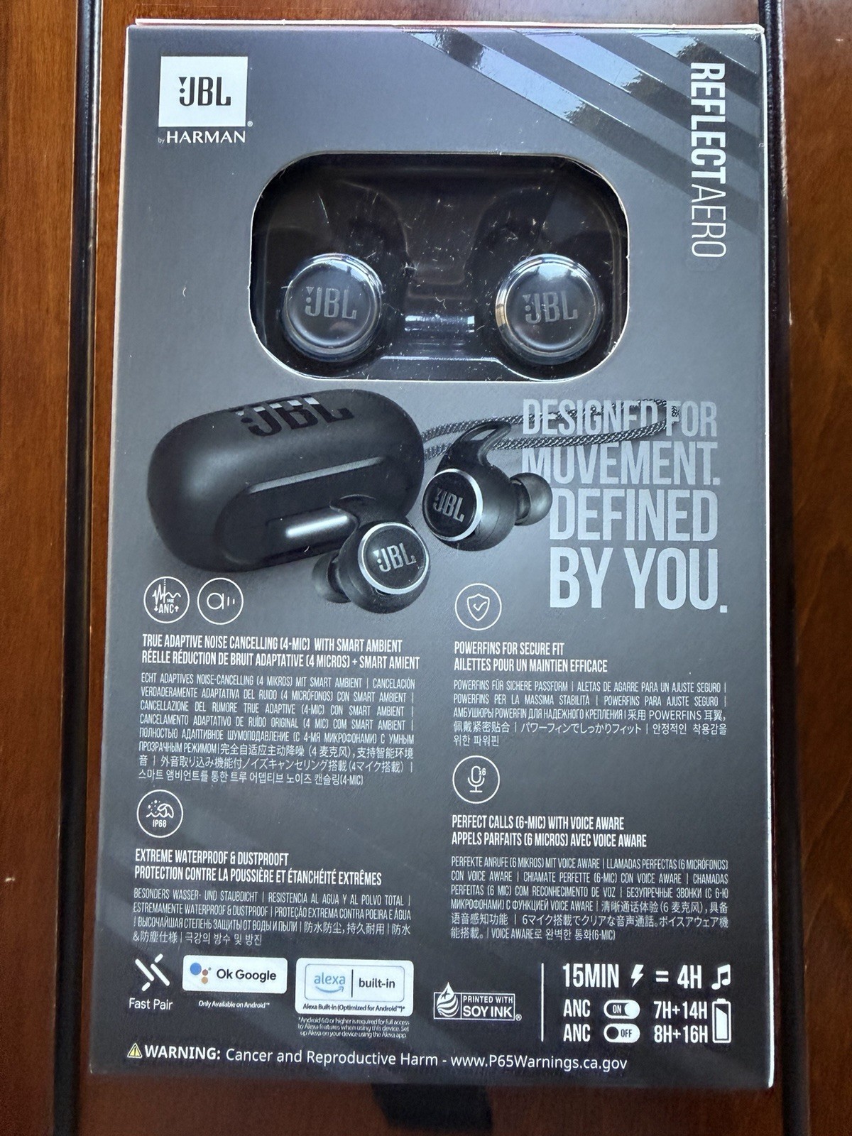 JBL Reflect Aero Wireless Noise Cancelling Earbuds – Black JBLREFLECTAEROBAM