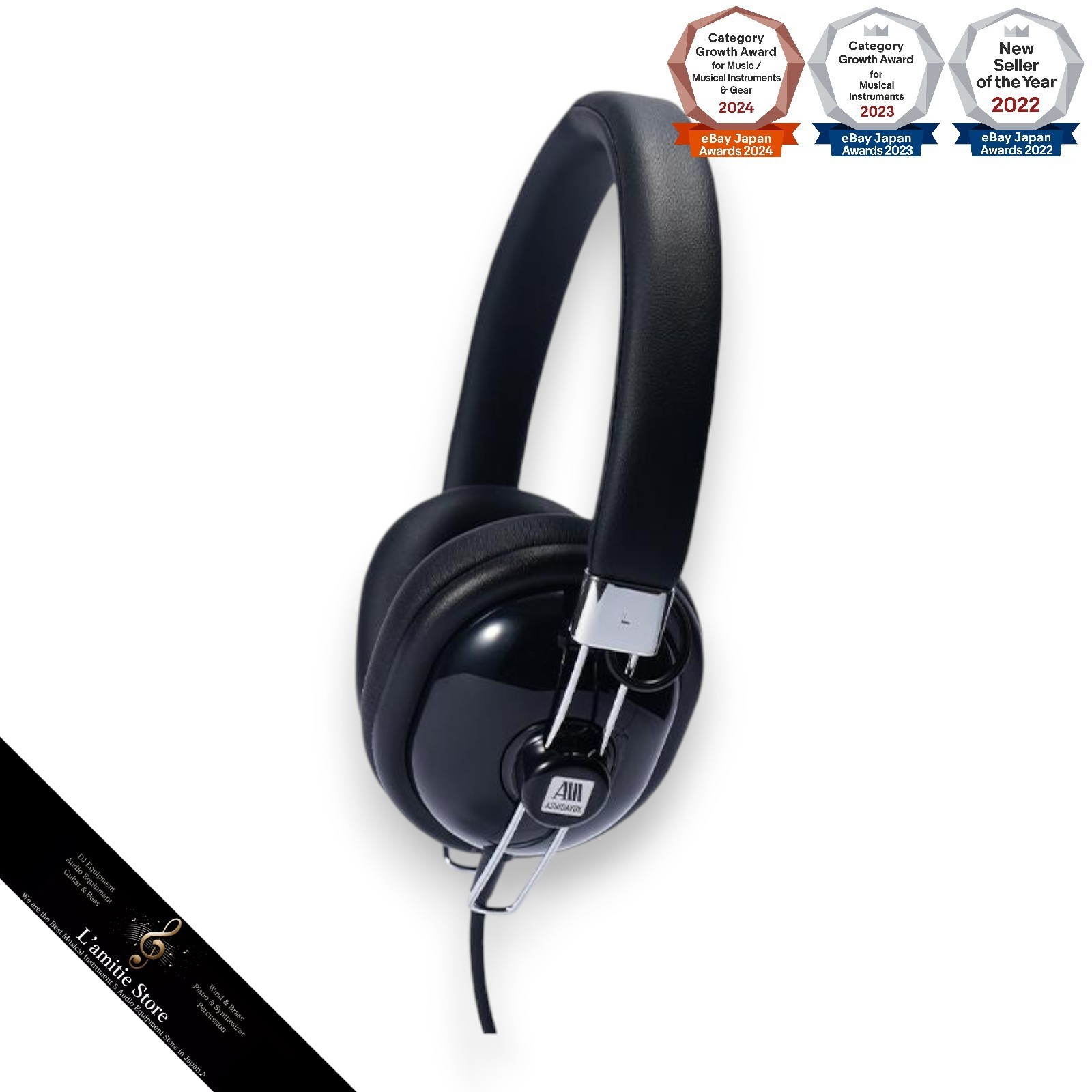 ASHIDAVOX HA-ST12-K Black Wired Headphones HAST12 Japan New