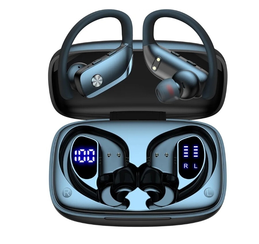 BMANI Bluetooth Wireless Headphones 48h Playtime with LED Display Built-in Mic