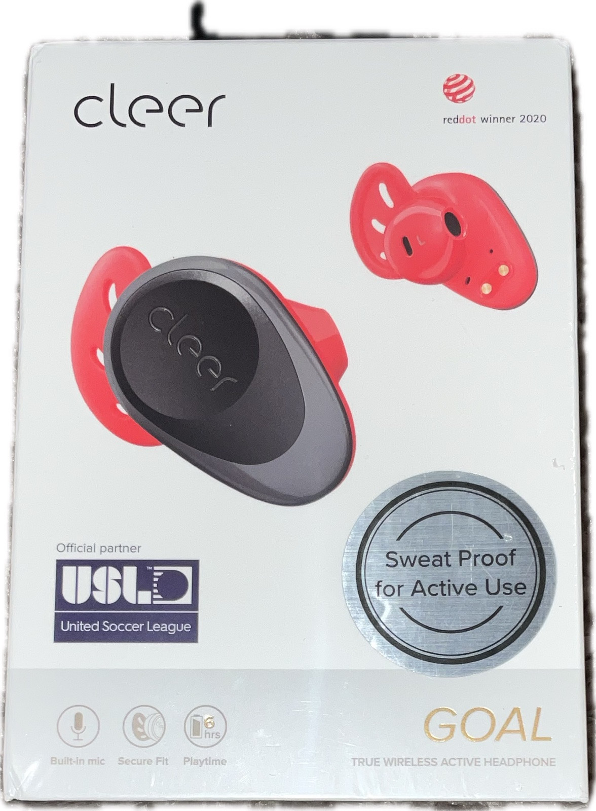 Cleer GOAL Bluetooth Wireless Active Headphone Earbuds RED Sports Workout
