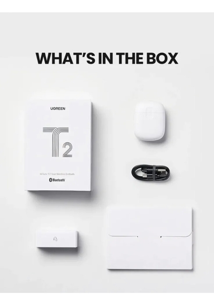 UGREEN HiTune T2 Bluetooth 5.0 True Wireless Earbuds TWS 4 Mic Stereo Earphones