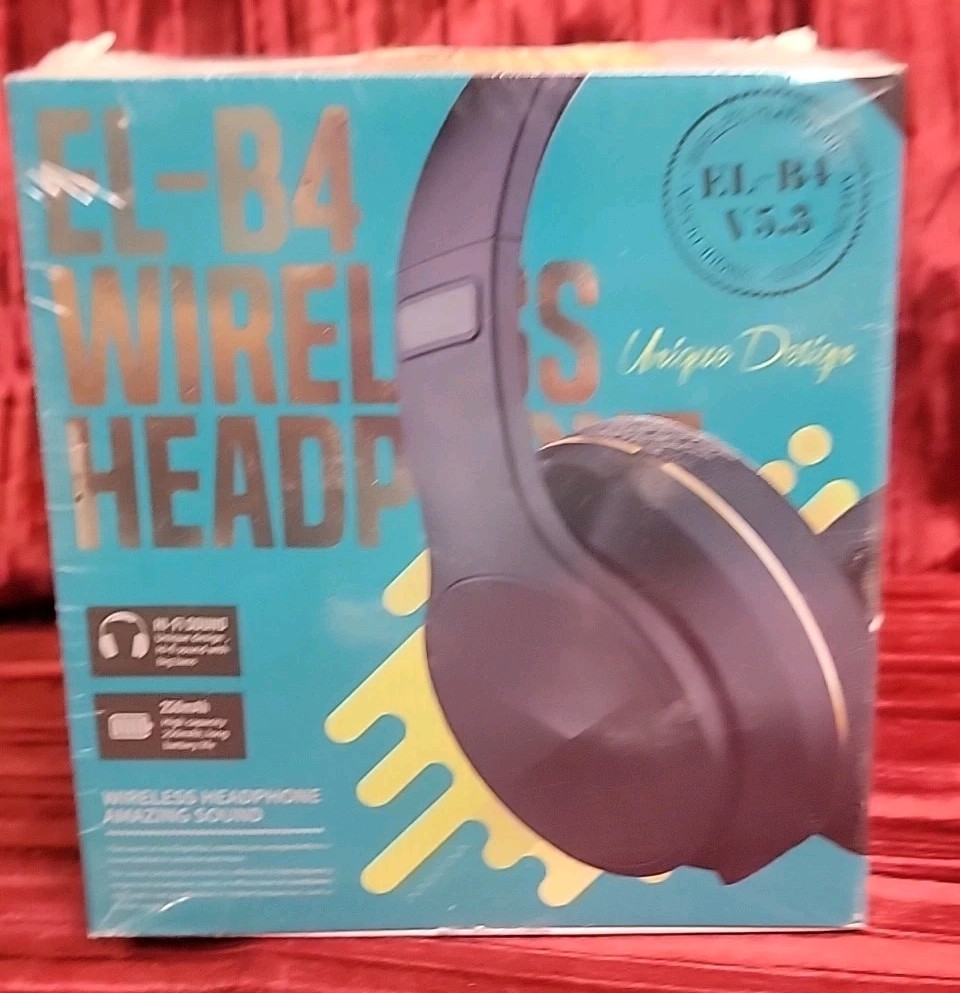 Headphones EL-B4 Wireless Bluetooth Black, Foldable, FM, TF, Volume Control