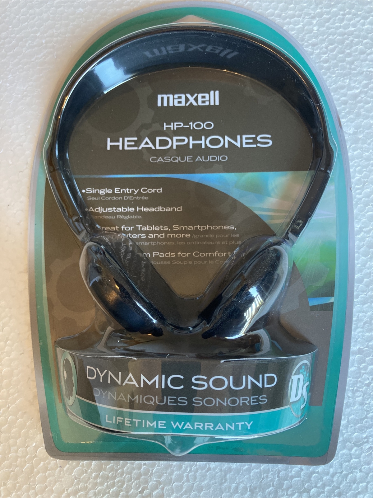 Maxell HP-100 Headband Headphones – Black with Dynamic Sound