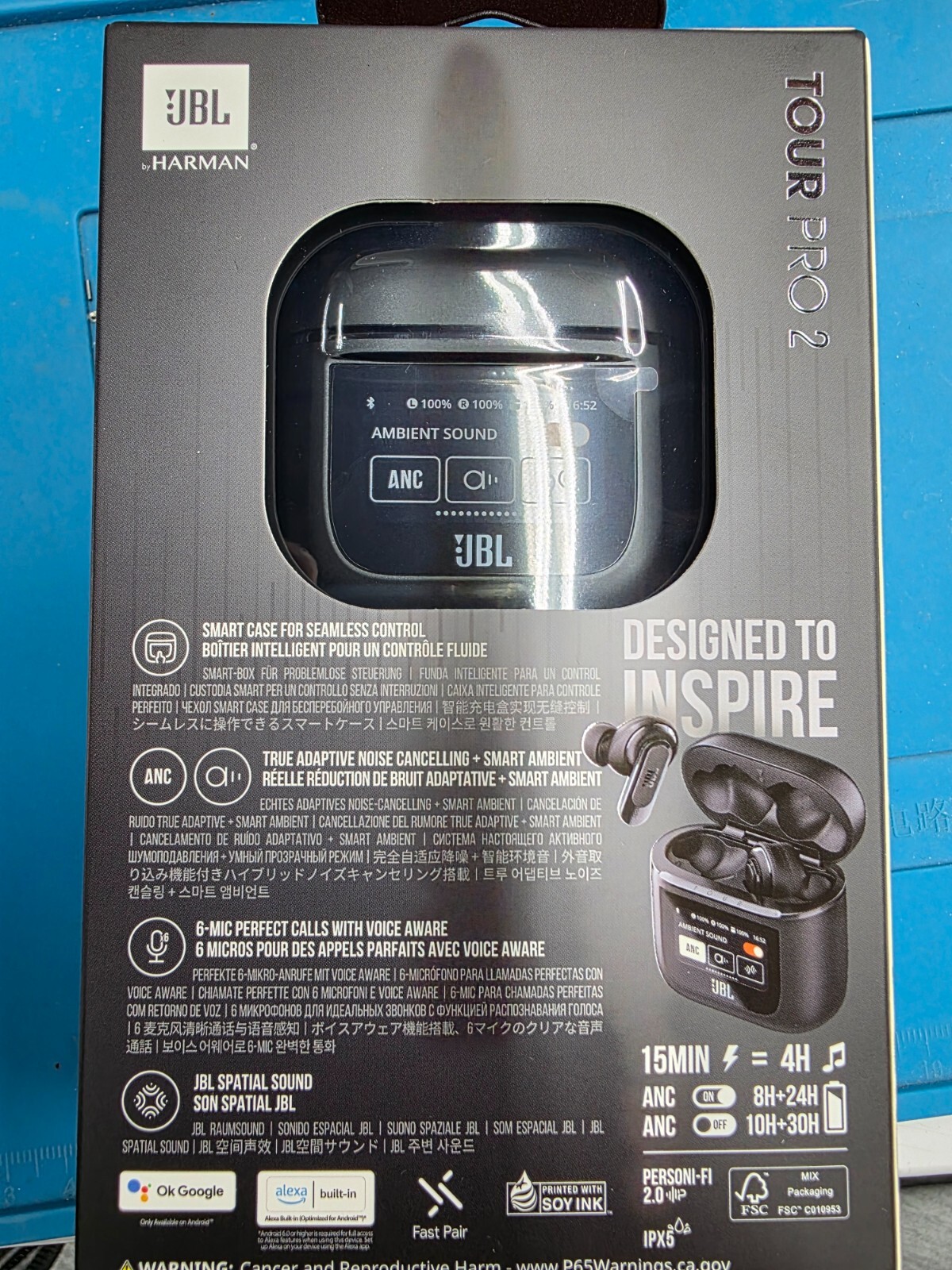 JBL Tour Pro 2 True Wireless Bluetooth Noise-cancelling Earbuds