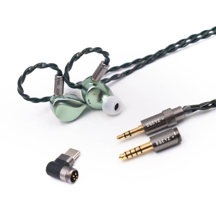 BQEYZ Winter II Green Wired Earphones Over-Ear Shure-Hook CIEM 2-Pin Plug