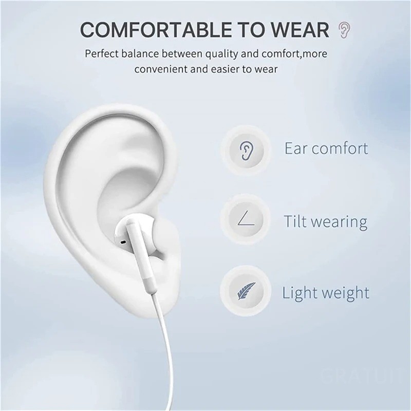 Wired In-Ear Headphones 3.5mm Type-C HiFi Stereo Noise Cancelling Earphones