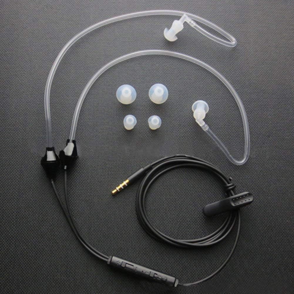 Anti Radiation Air Tube Stereo Ear Headphones In Ear Noise Cancelling Earbuds