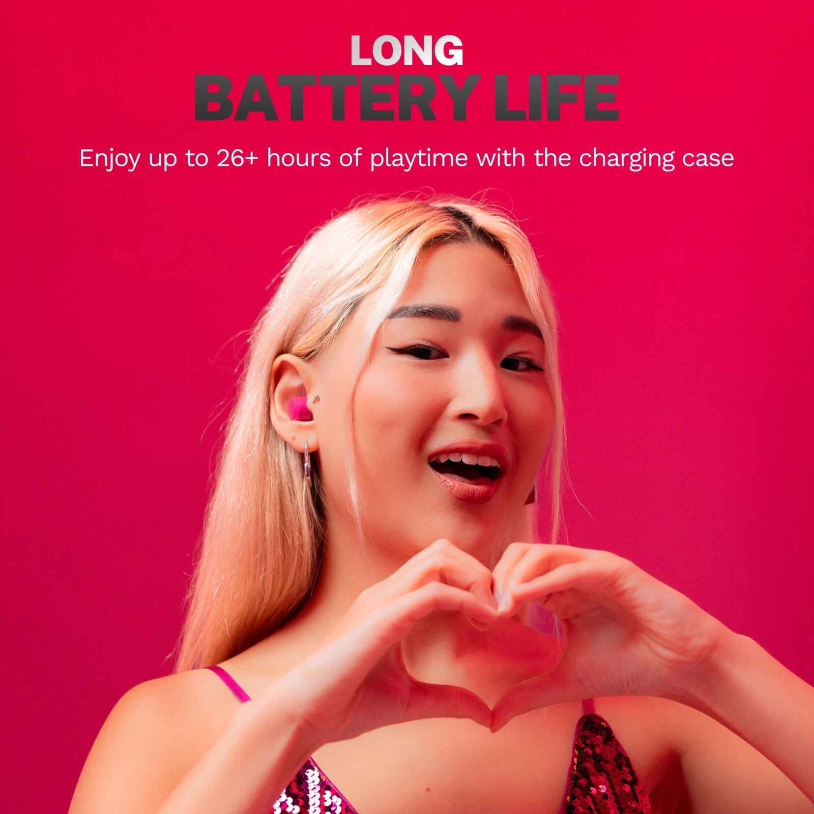 JLab Go POP+ True Wireless Bluetooth Earbuds, iOS, Android, Headphones