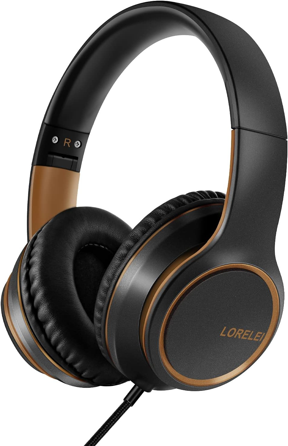 X8 Over-Ear Wired Headphones with Microphone with 1.45M-Tangle-Free Nylon Line&3