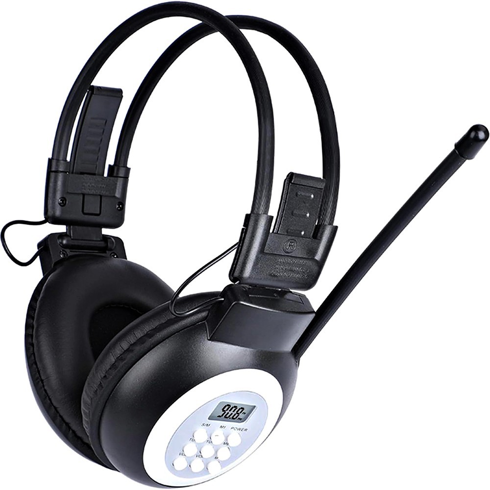 FM RADIO HEADPHONES DIGITAL DISPLAY FOLDABLE ADJUSTABLE EARMUFFS STEREO HEADSET
