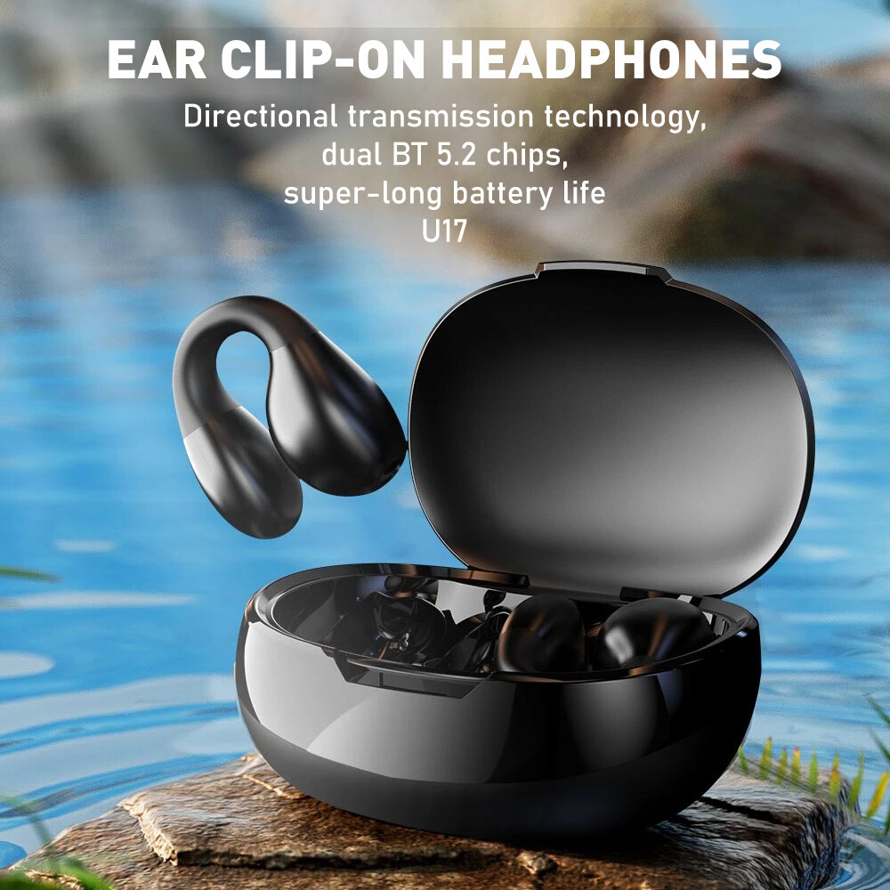 NEW Bone Conduction Earphone Bluetooth 5.2 Ear Clip on Ear Earring Wireless