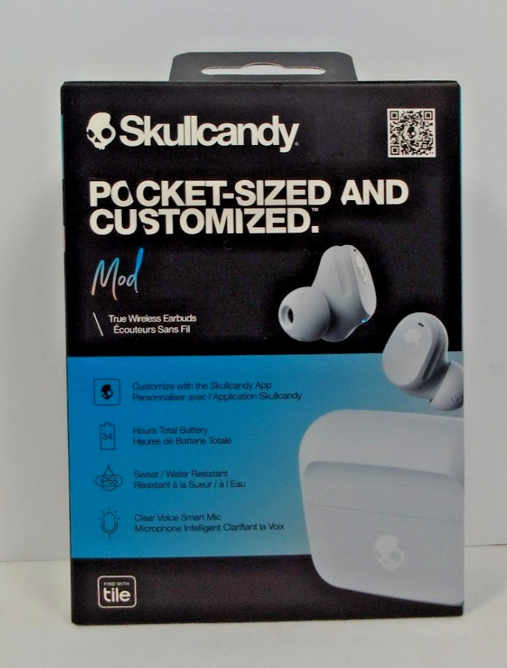 Skullcandy Mod Wireless Earbuds Bluetooth 5.2 Grey/Blue Noise Reducing