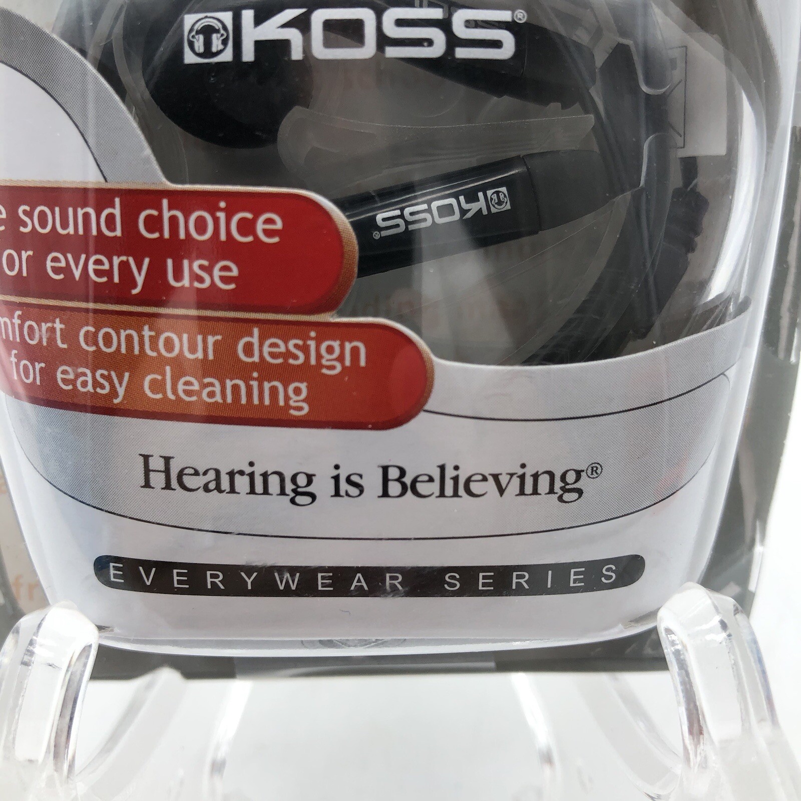Koss Stealth Earbuds Headphones 3.5mm Travel In Ear CH-6855 Stereophones 4′ Cord
