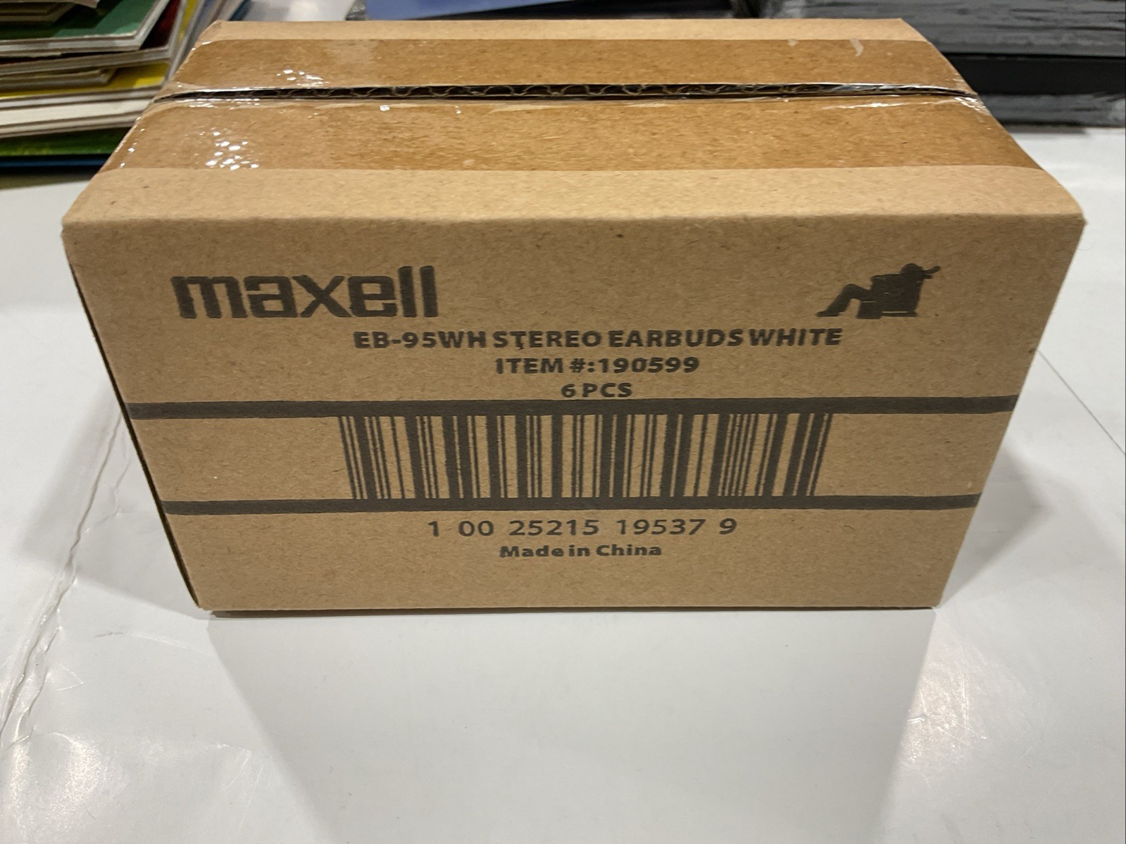 6 Pack NEW Maxell EB-95WH Stereo Earbuds White Headphones Ear Buds mp3 CD Phone