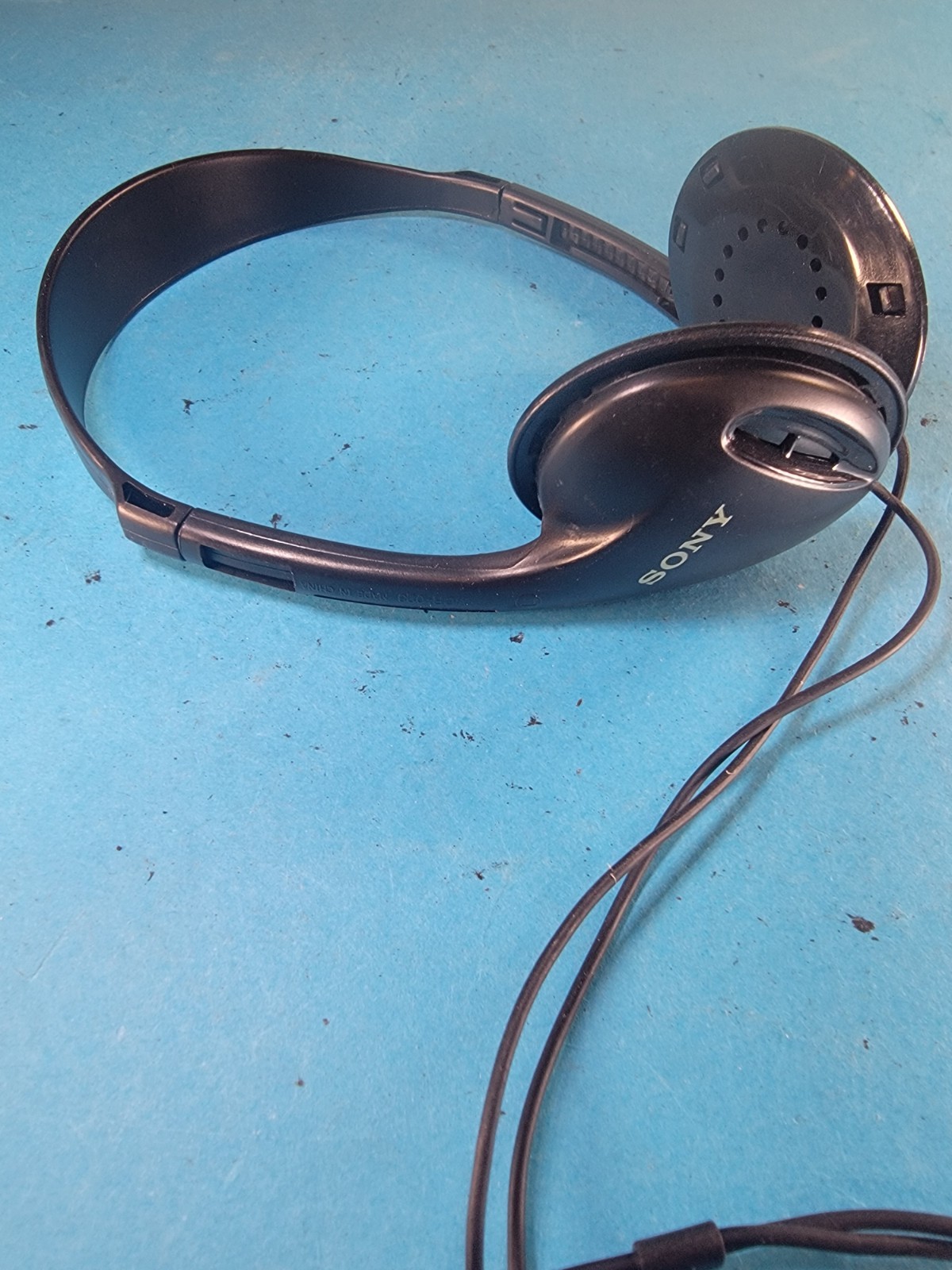 Sony MDR-023 Headphones Vintage Adjustable Wired Black – No Earpads – Tested