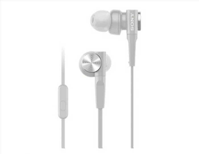 SONY MDR-XB55AP Remote Mic Deep EXTRA BASS Earphones Grayish White from Japan