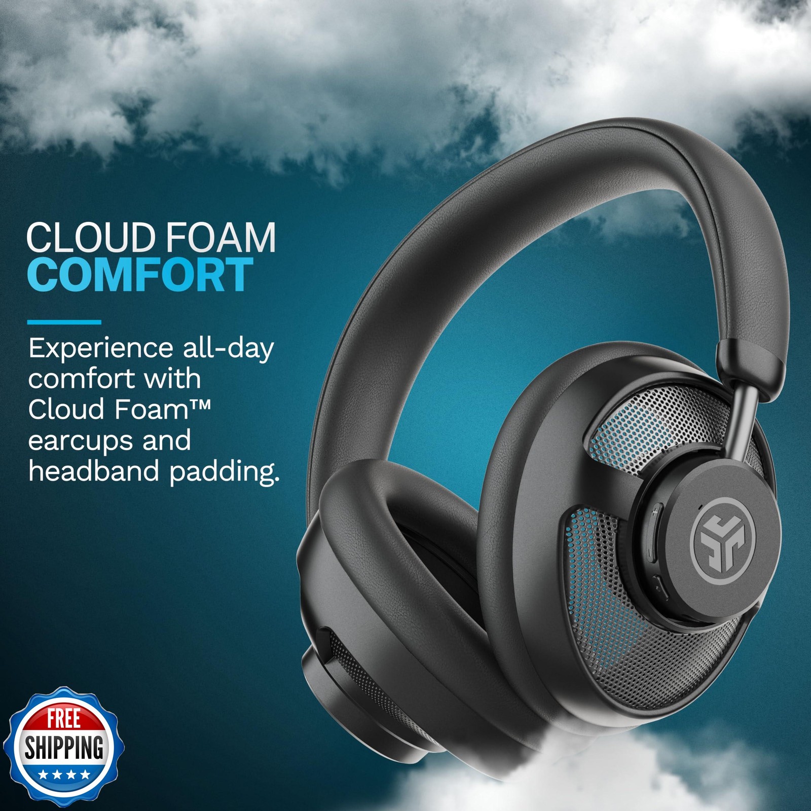 JLab JBuds Open Wireless Headphones, Black, Open-Back, Immersive