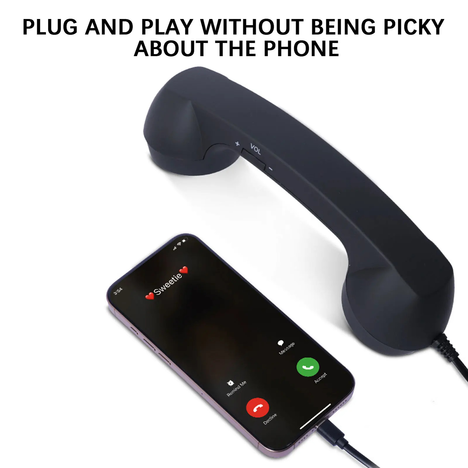 Wired Type-C Mobile Calls Telephones Receiver Antique Style Call Accessory Plug