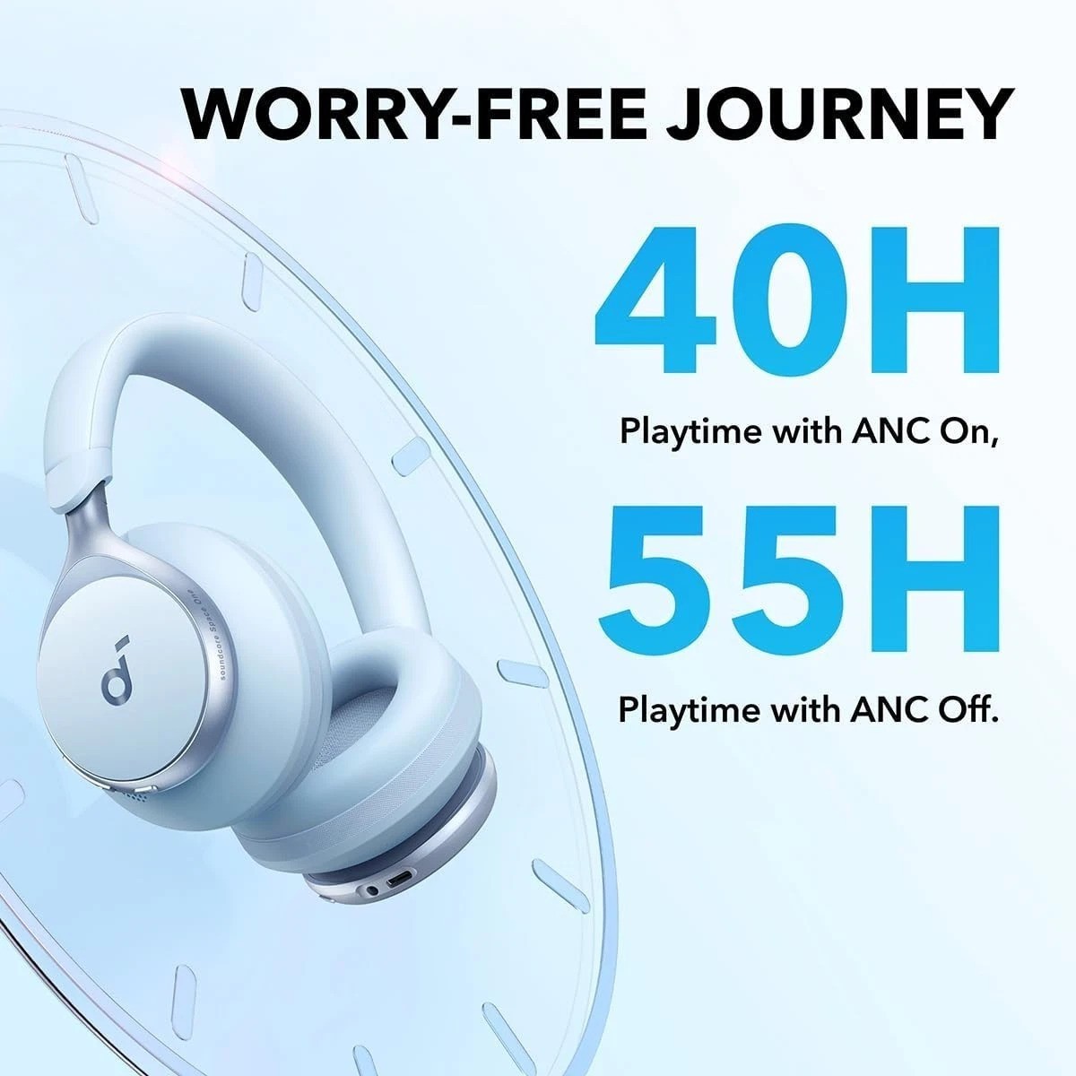 Space One Active Noise Cancelling Headphones – 40H Playtime & LDAC Hi-Res