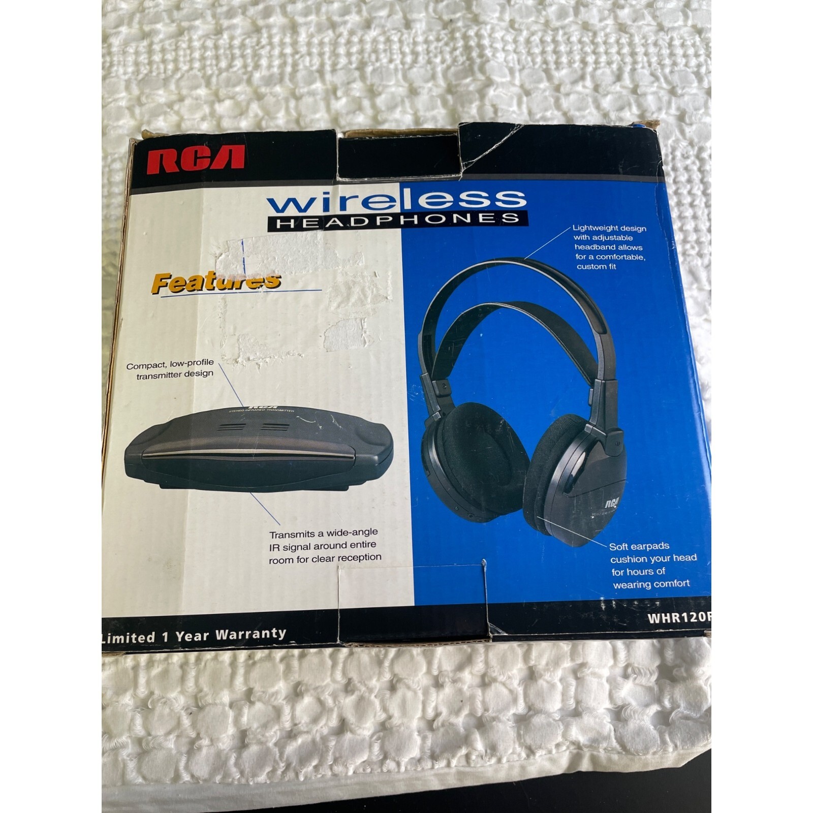 RCA Wireless Headphones Infra Red 25′ Range WHR120RS SKU 2715