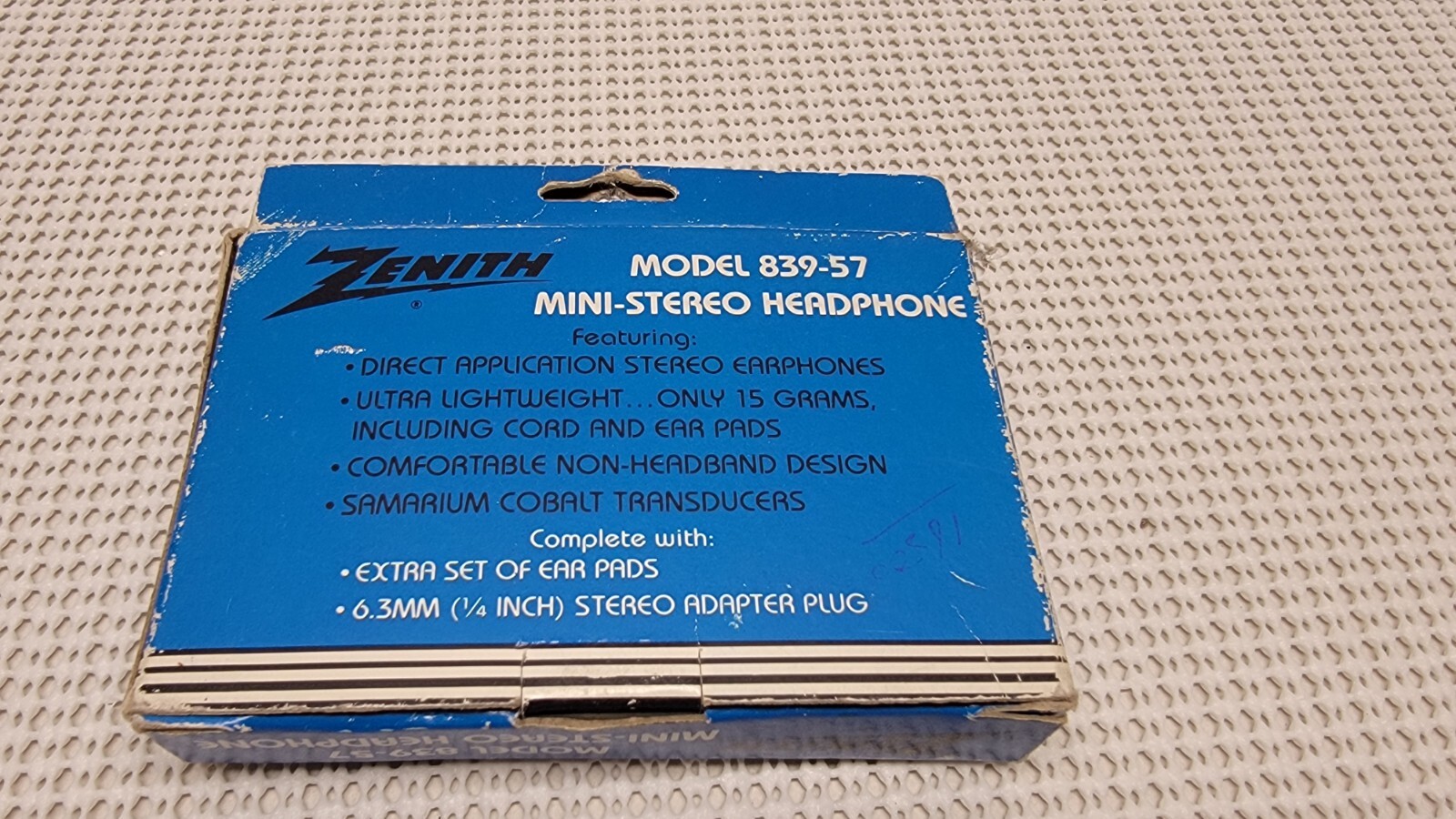 Vintage Zenith Mini-Stereo Headphones Model 839-57