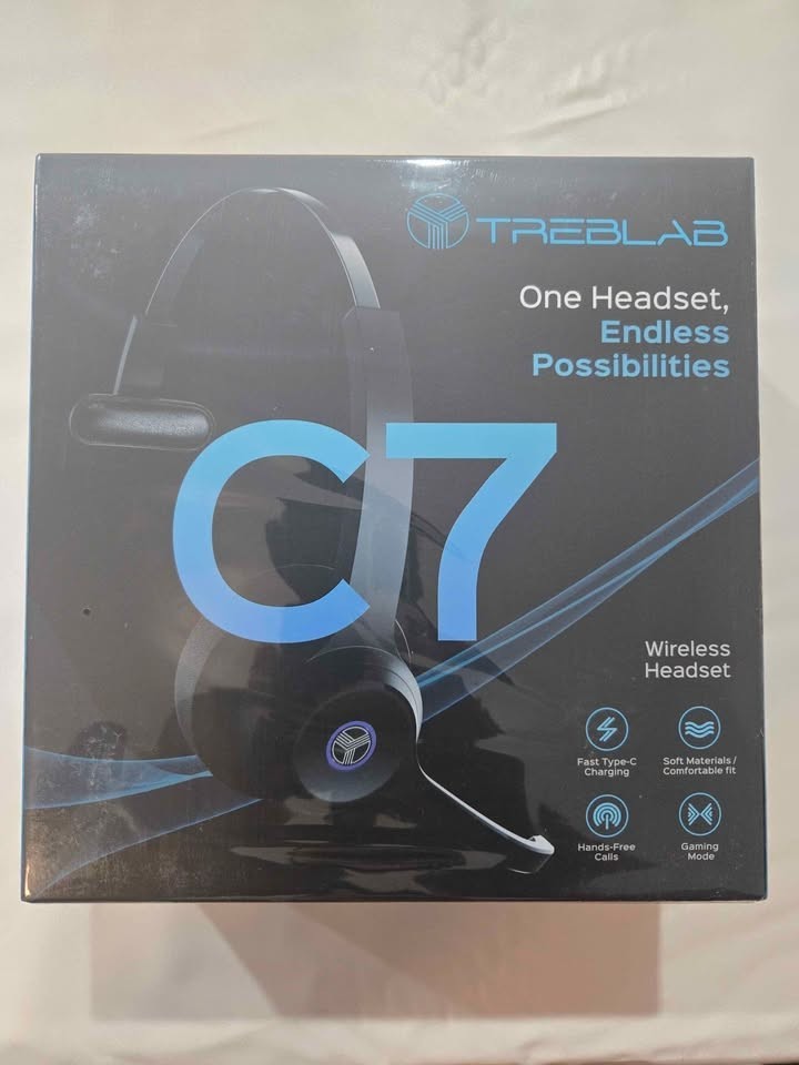 TREBLAB C7 – Single Ear Bluetooth Headset with Mic, 45H Playtime