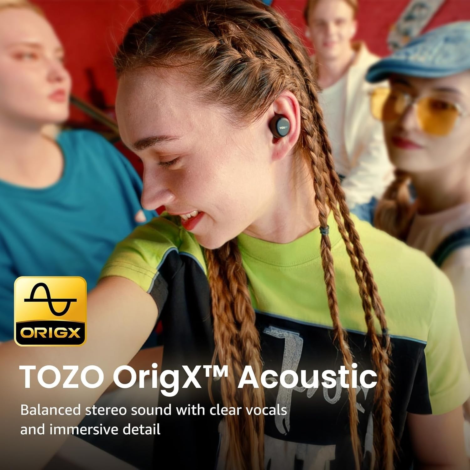 TOZO A1 Wireless Earbuds with 32 Preset EQ, IPX5 Waterproof, and Lightweight Fit