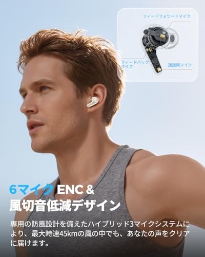 SOUNDPEATS C30 Wireless Earbuds LDAC ANC BT6.0 52H Beige