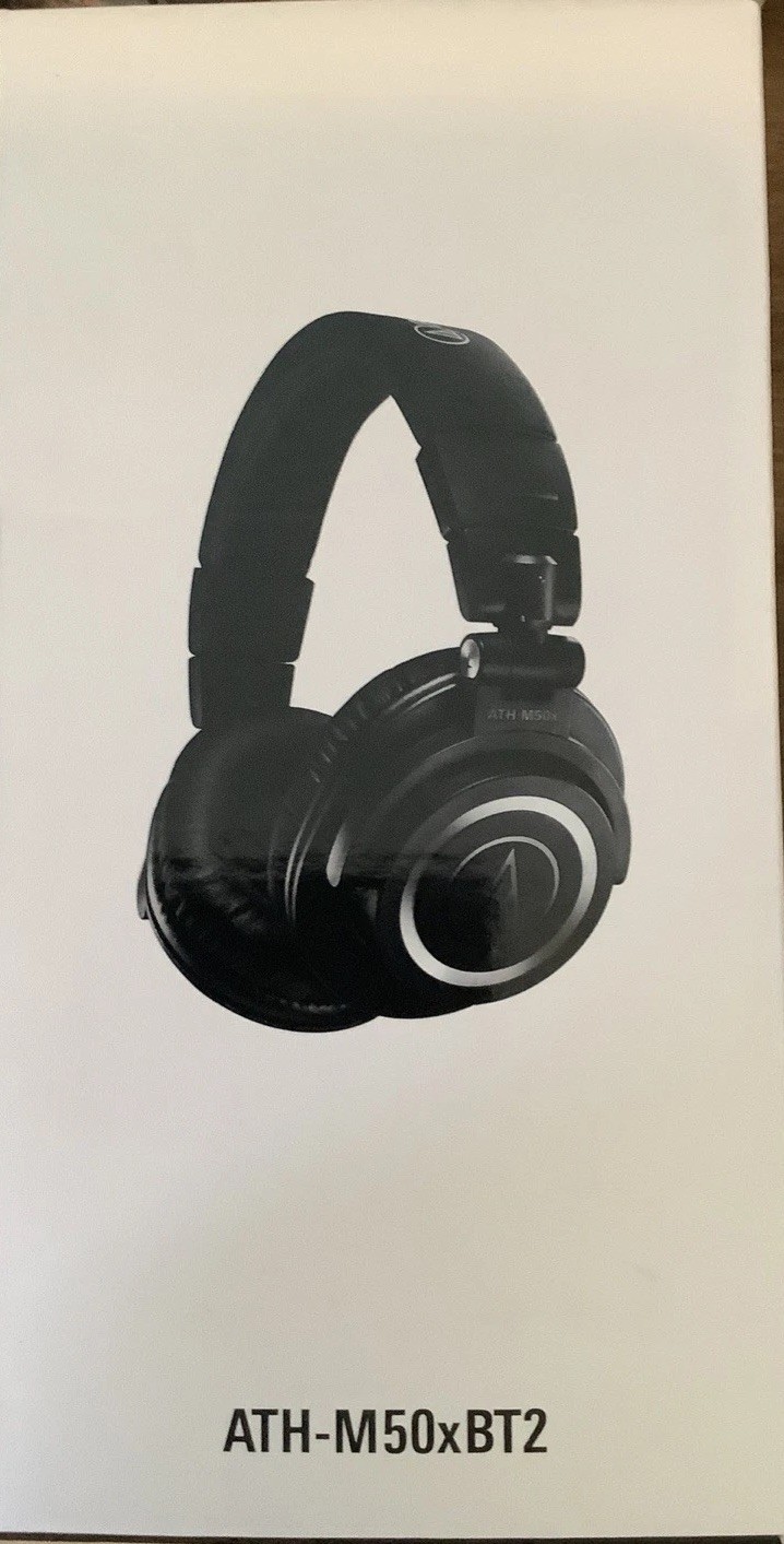 Audio-Technica ATH-M50xBT2 Wireless Over-Ear Headphones, Black. Open Box,Checked