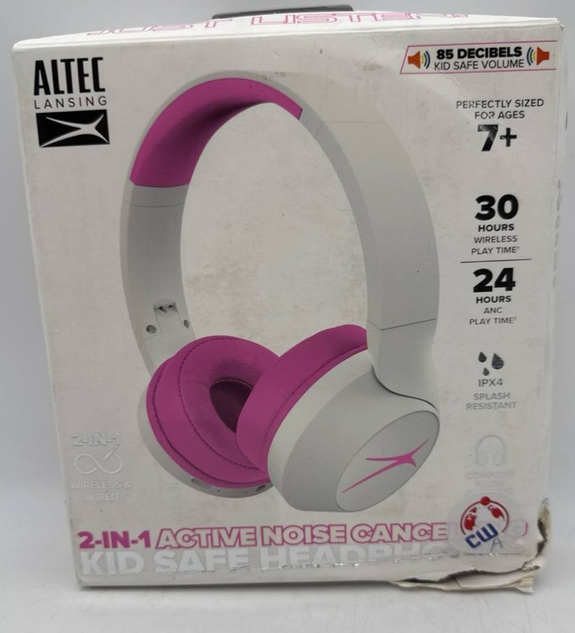 Altec Lansing Wireless Headphones Kid Safe Volume Limiting Noise Cancelling