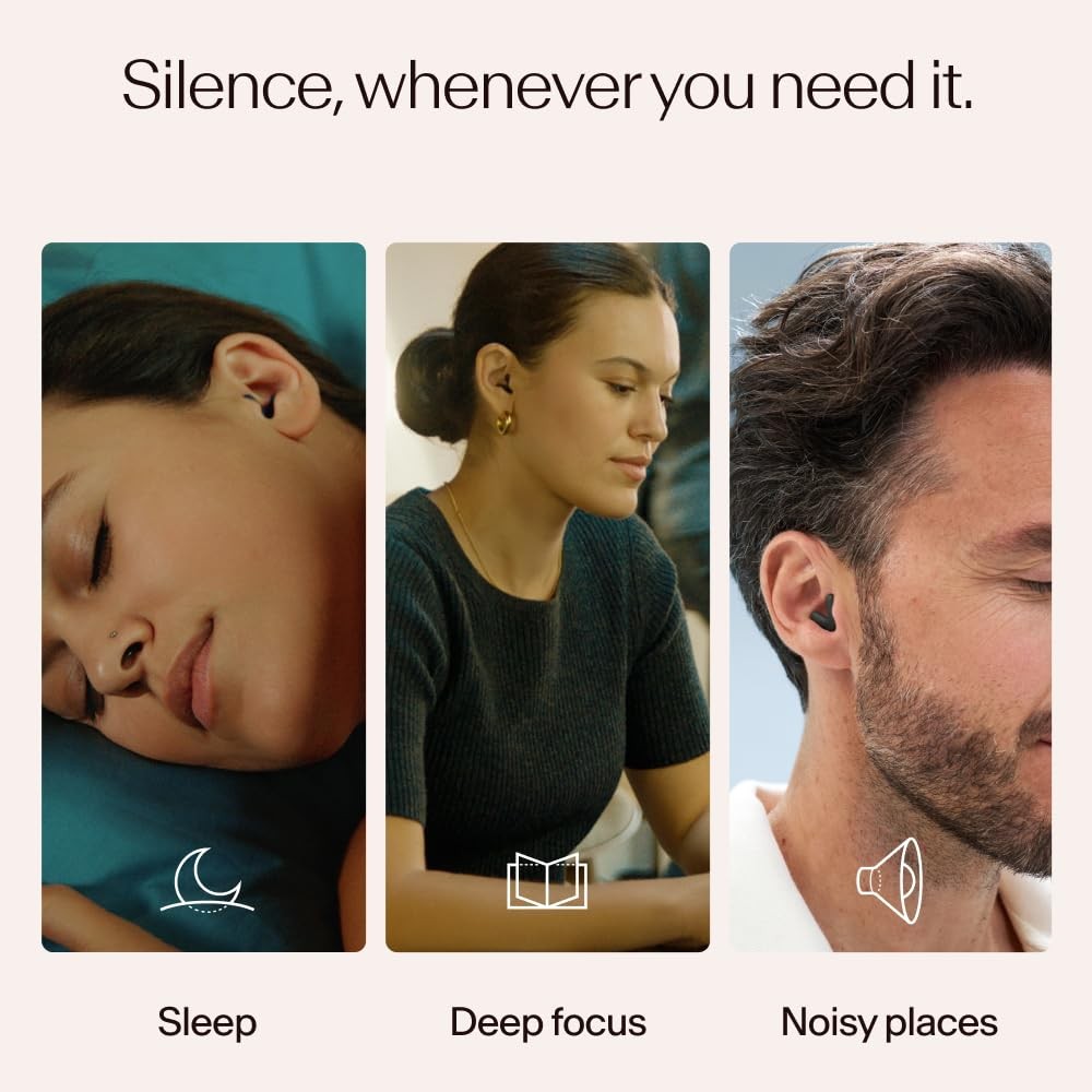 Alpine Silence Earplugs Noise Reduction Earplug V-Shape Snug Fit Soft Oval Tip