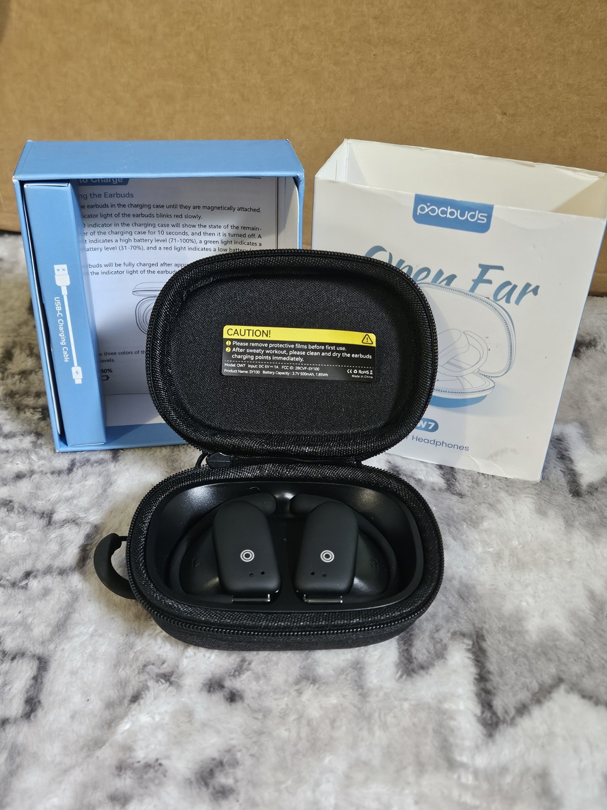 podbuds OW7 Open-Ear Headphones True Wireless Bluetooth Ear-Hook