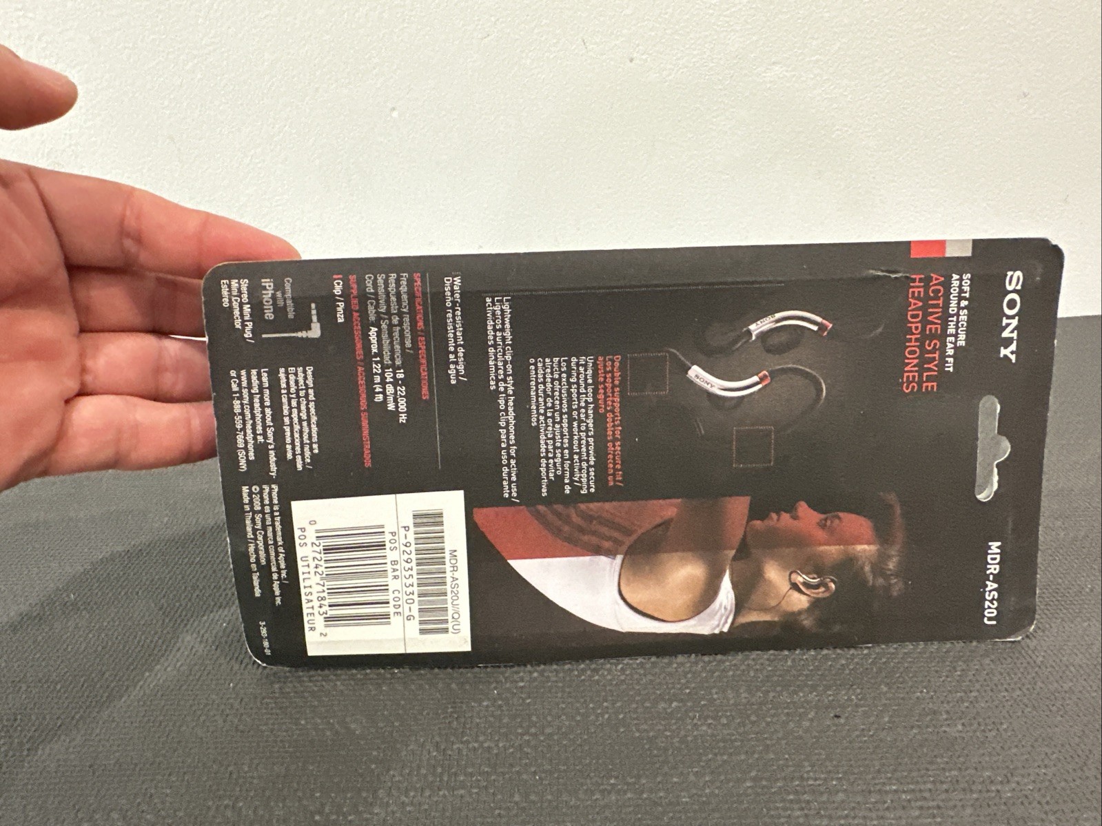 Sony MDR-AS20J Sports Loop Hanger Headphones – Black/Red NEW IN BOX *READ*