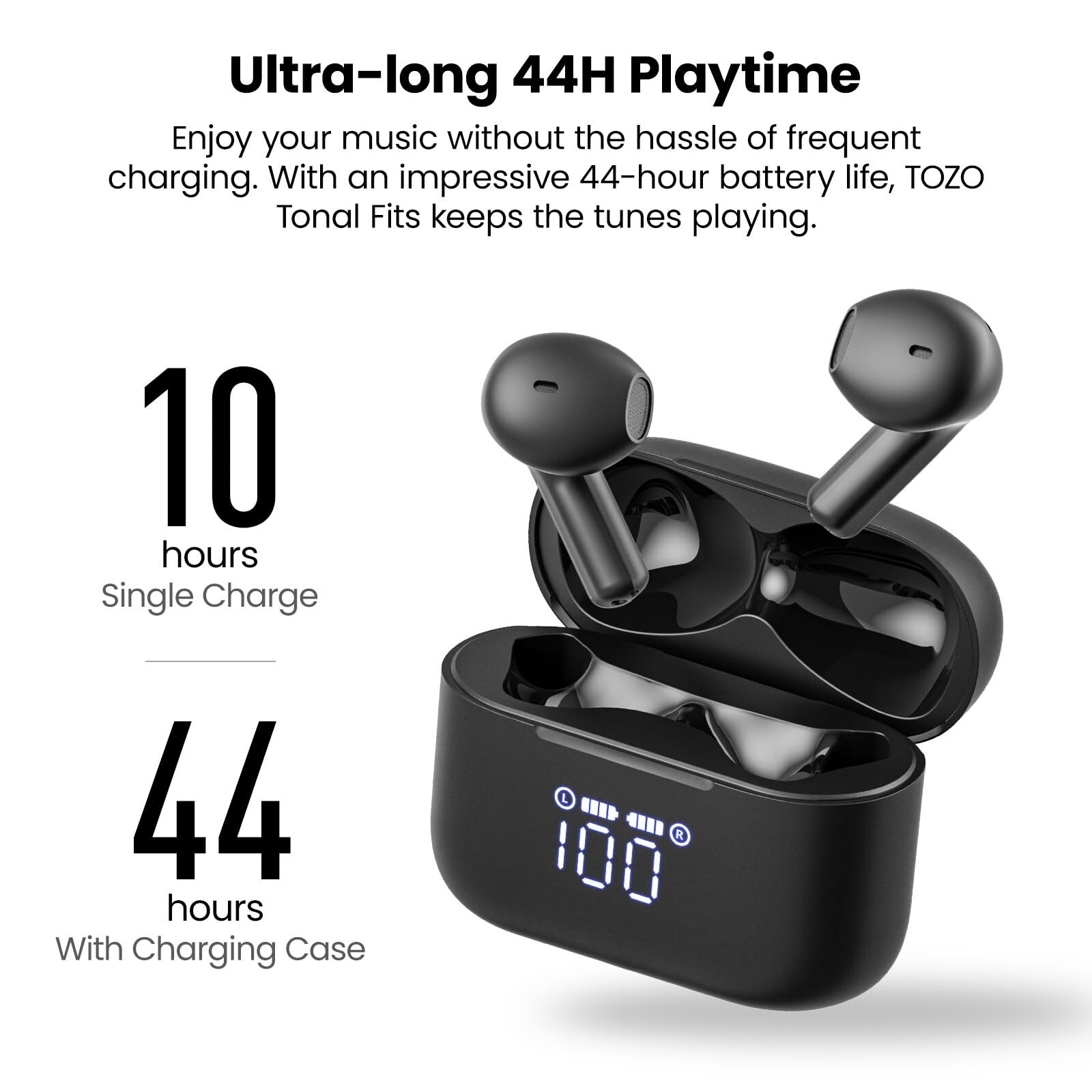 TOZO Tonal Fits(T21) Wireless Earbuds Bluetooth 5.3 Dual Mic Call Noise Cancel