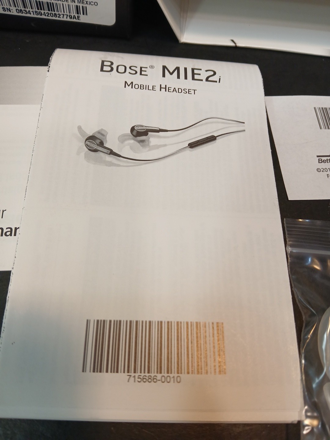 Bose MIE2i In-Ear Headphones Earbuds Black 3.5mm Mobile Headset Mic Stereo