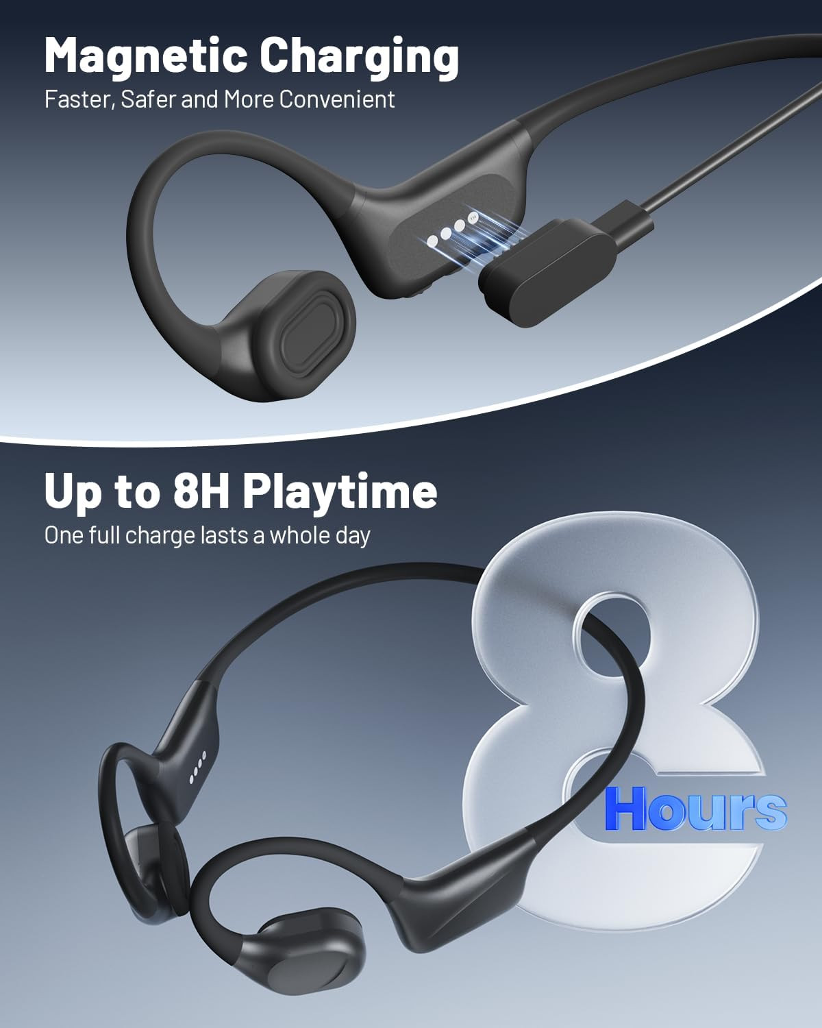 Bone Conduction Swimming Headphones IPX8 Waterproof Open Ear Earbuds | Bone-Air