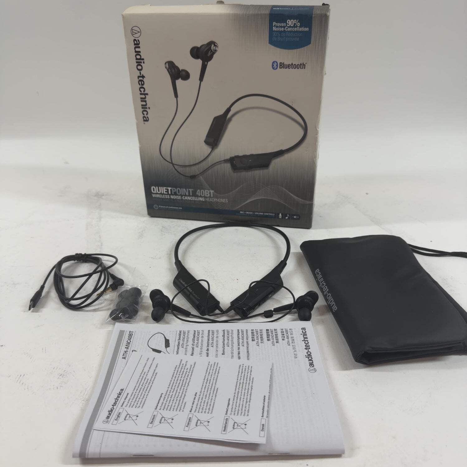 Audio-Technica ATH-ANC40BT Wireless In-Ear Bluetooth Headphones Black ATHANC40BT