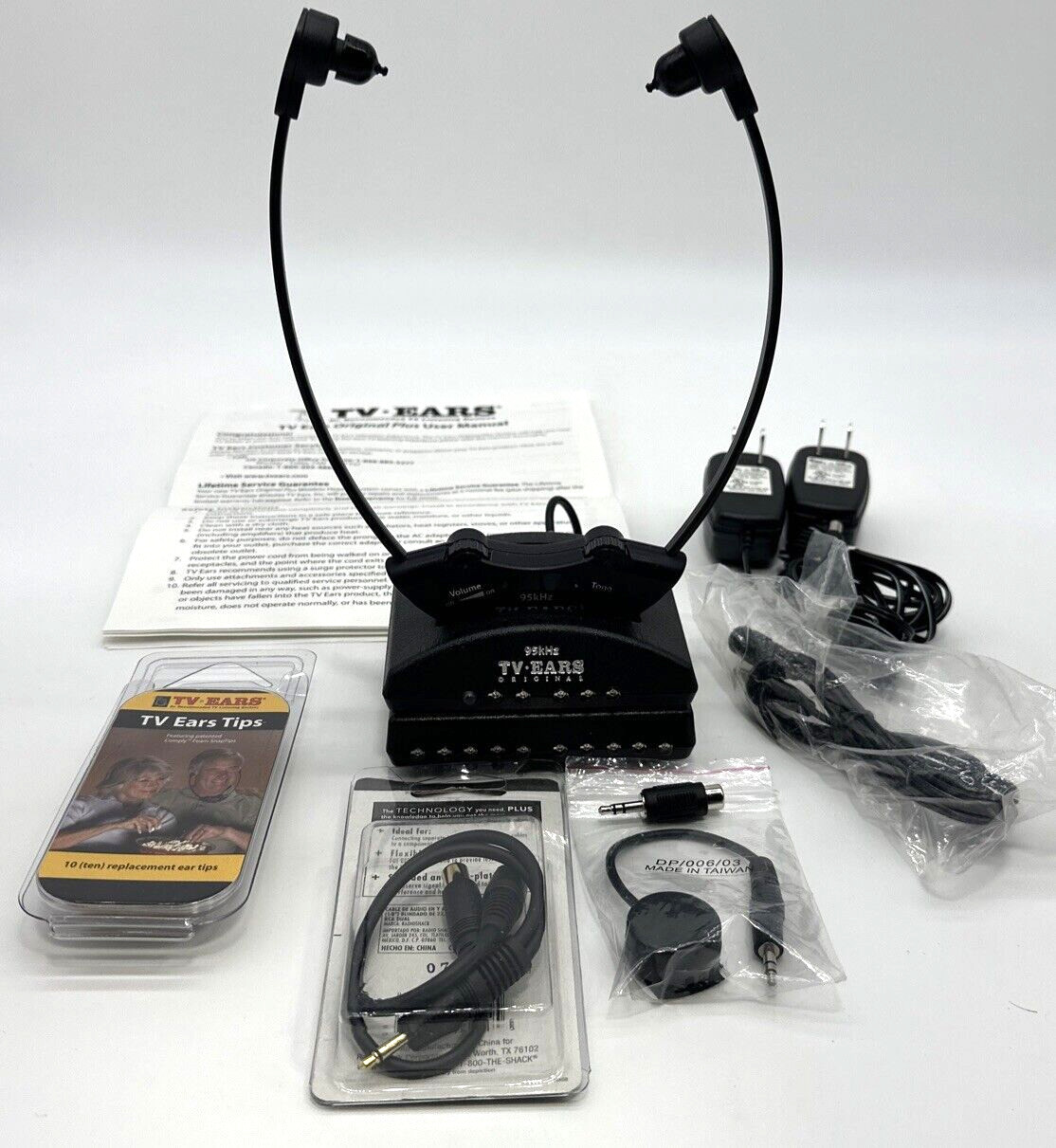 TV Ears Original 95 kHz System Headset Transmitter Accessories Manual