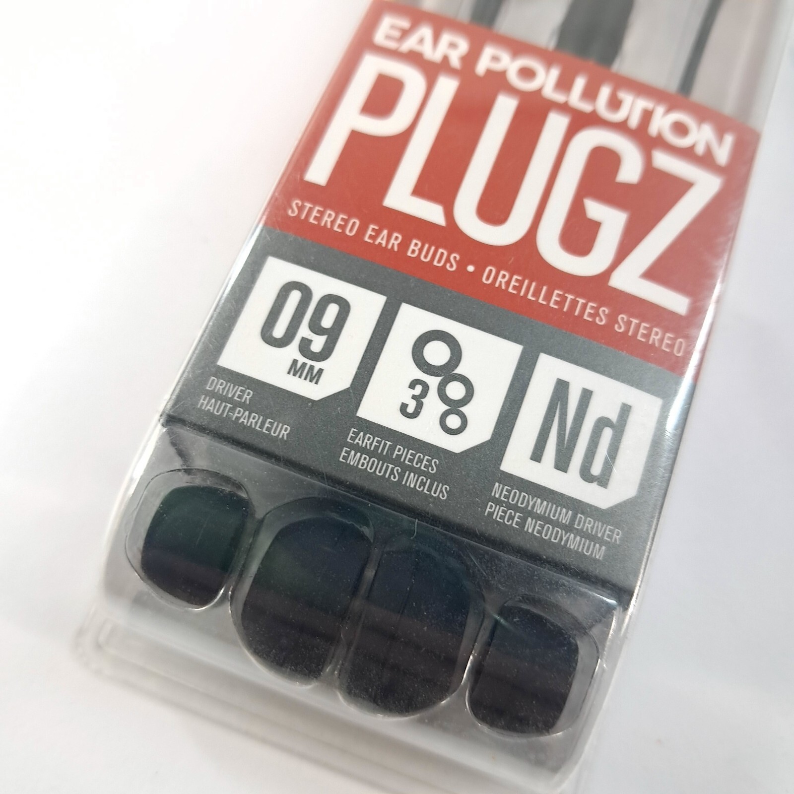 NEW iFrogz PLUGZ Ear Buds Stereo Ear Pollution Red Wired red EPD-33-RED plugs