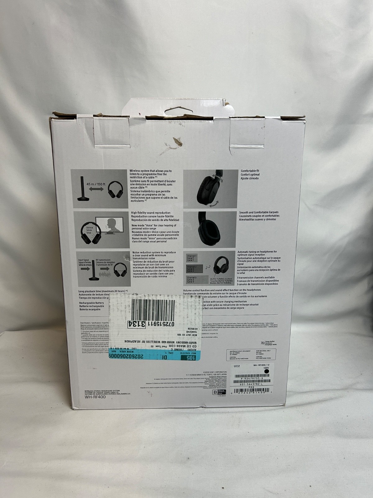 Sony WH-RF400 Wireless RF Home Theater Headphones with Charging Dock