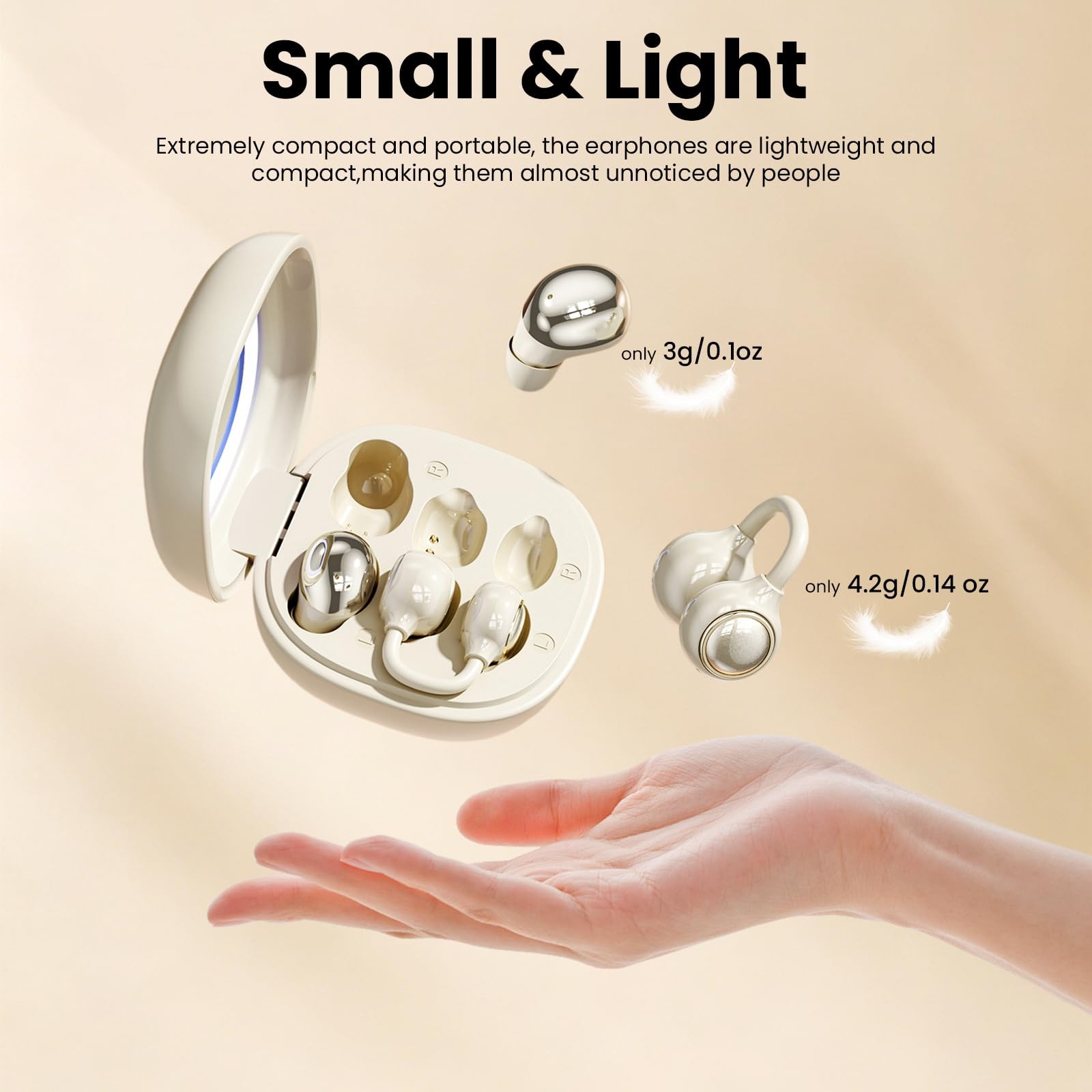 Wireless Clip-On Open Earbuds, Butterfly Earring Bluetooth Headphones with He…