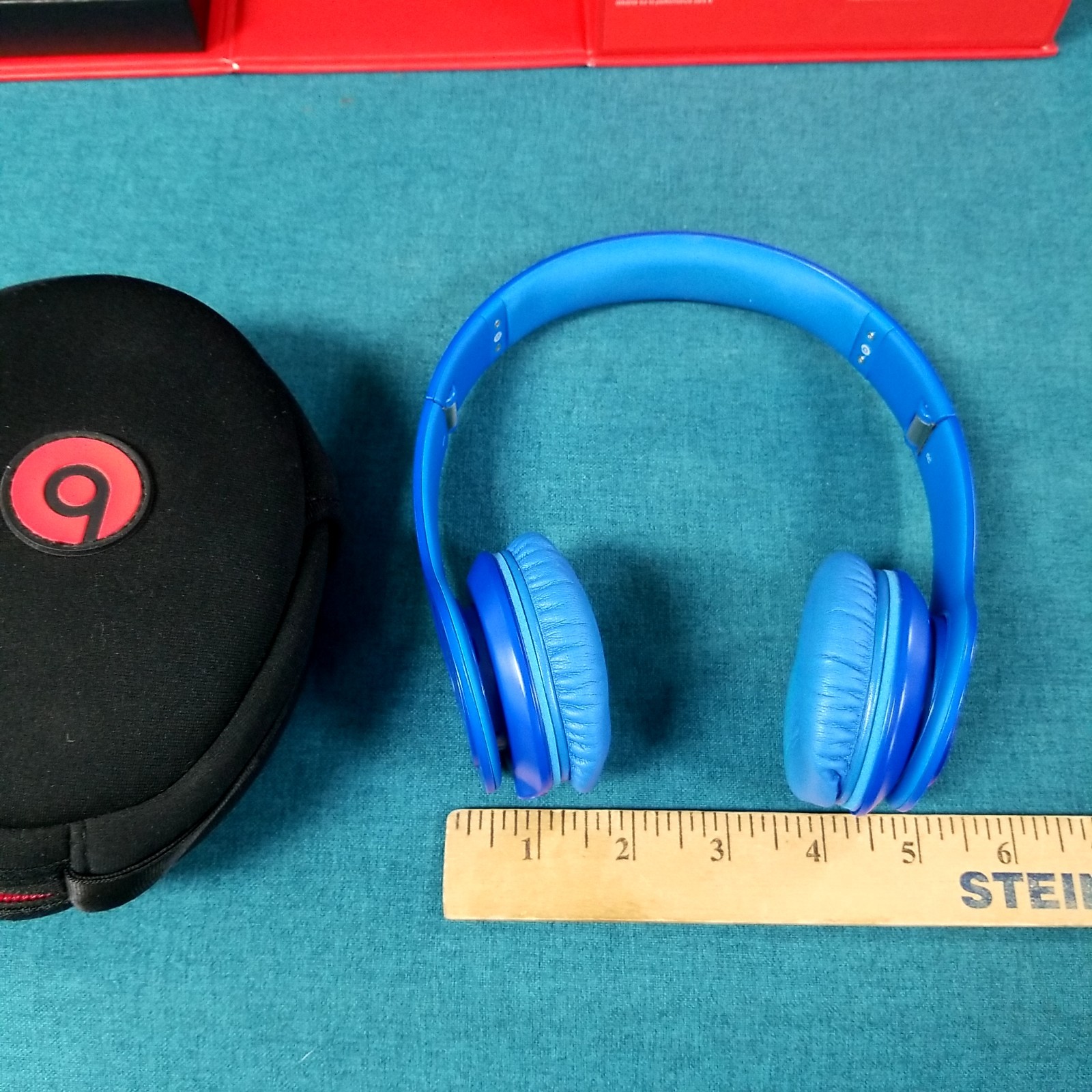 Beats by Dr. Dre Solo HD WIRED Blue Over-Ear Headphones TESTED & WORKING!