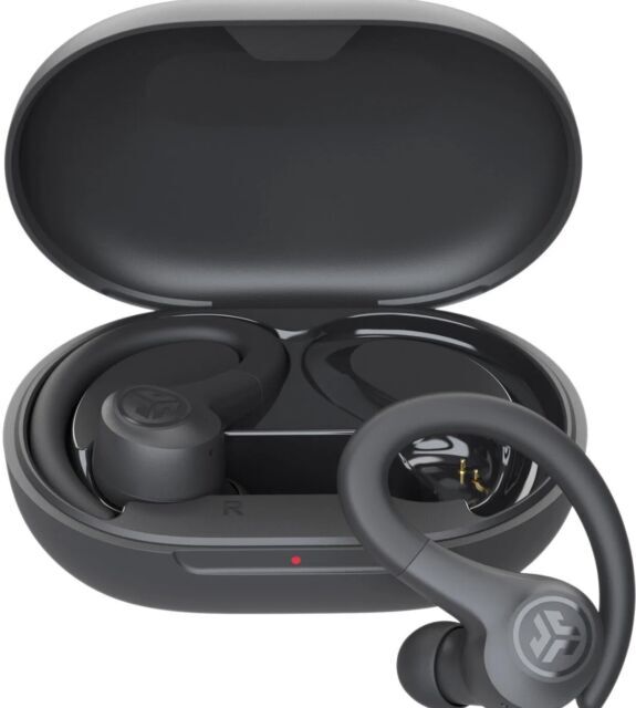 JLab Go Air Sport True Wireless Bluetooth Earbuds with Charging Case – Black