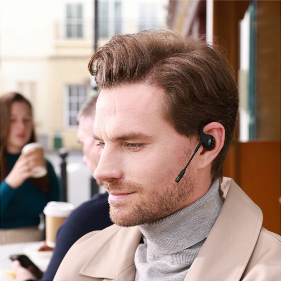 EMEET Airflow (Black) Open-Ear Headsets with Detachable Boompole and Uplink Nois