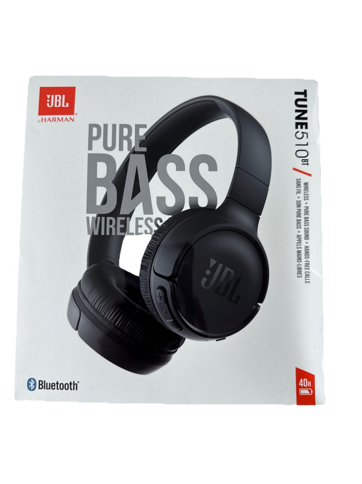 JBL Tune 510BT – Bluetooth headphones with up to 40 hours battery(Black)