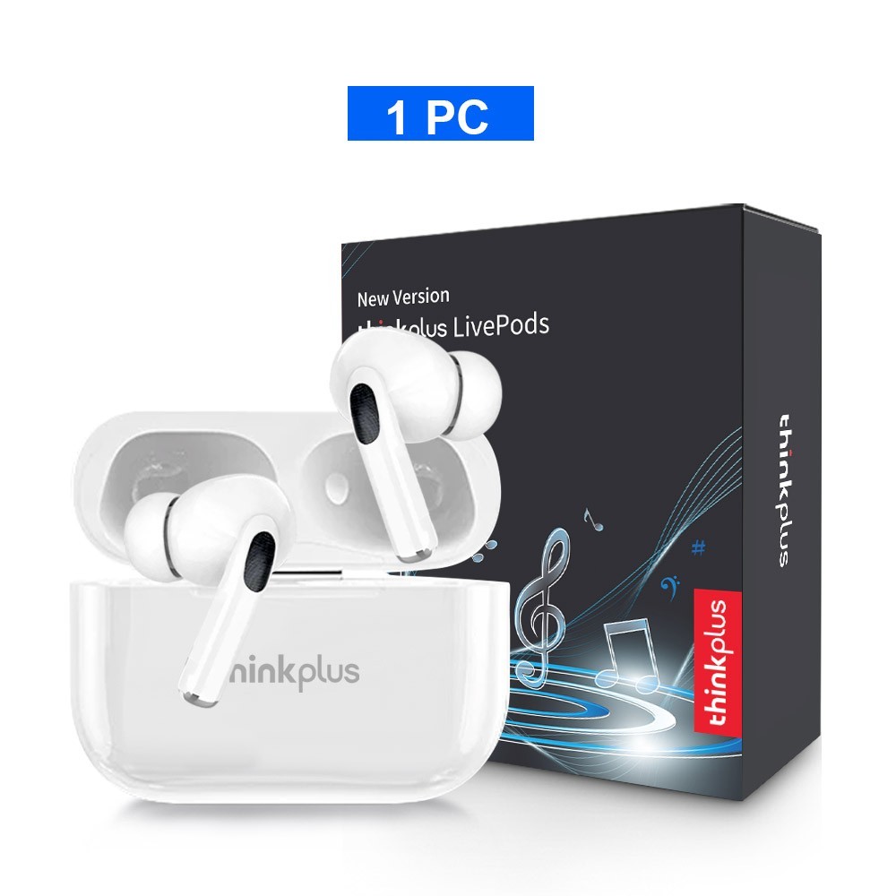 Thinkplus Bluetooth Earbuds ANC HD Mic LED Screen Touch Control Wireless White